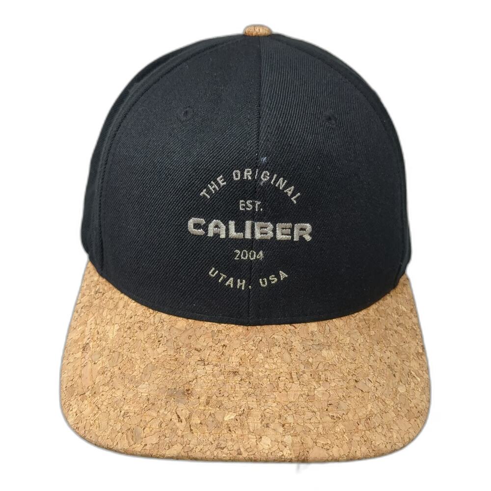 YOU KNOW Snapback Black One Size Cork Brim Flat Bill Utah USA Caliber 2004 Hat